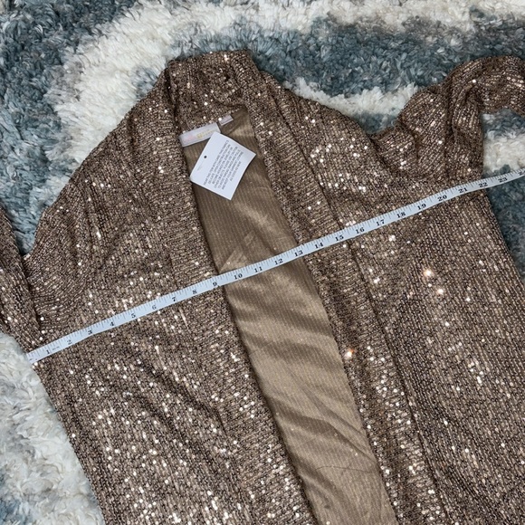 Jingle Belles by Kim Gravel Sequin Mesh Open Front Topper ~ Bronze - Picture 7 of 9